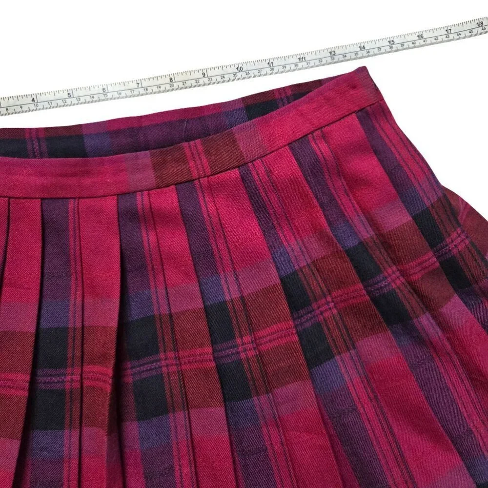 Vintage Evan-Picone Pleated Skirt 14 Worsted Wool Pink USA Midi Skirt 70s/80s